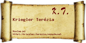 Kriegler Terézia névjegykártya